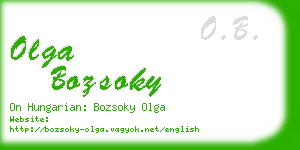 olga bozsoky business card